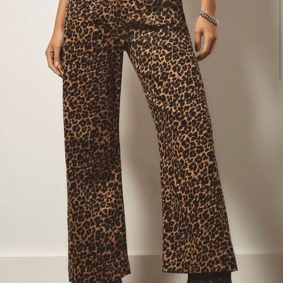 Anthropologie Pants - Maeve Anthropologie Leopard Print Wide-Leg Pants